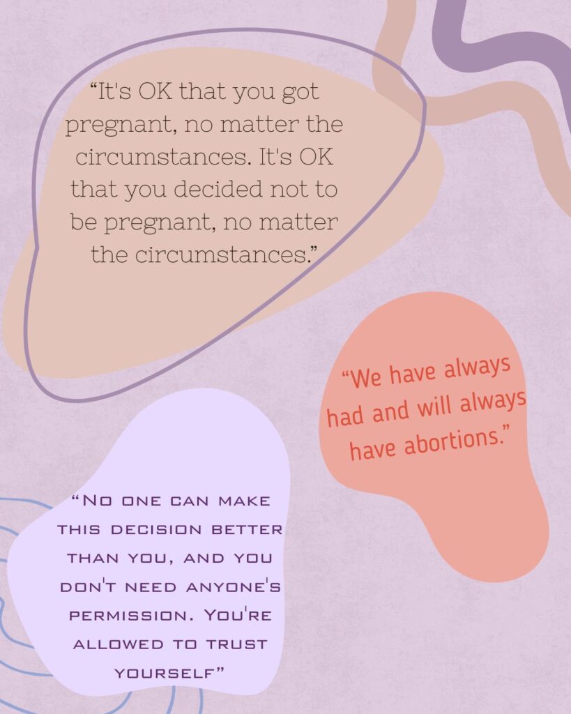 light purple background with decorative squiggles and bubbles featuring quotes. the quotations can be found in the post